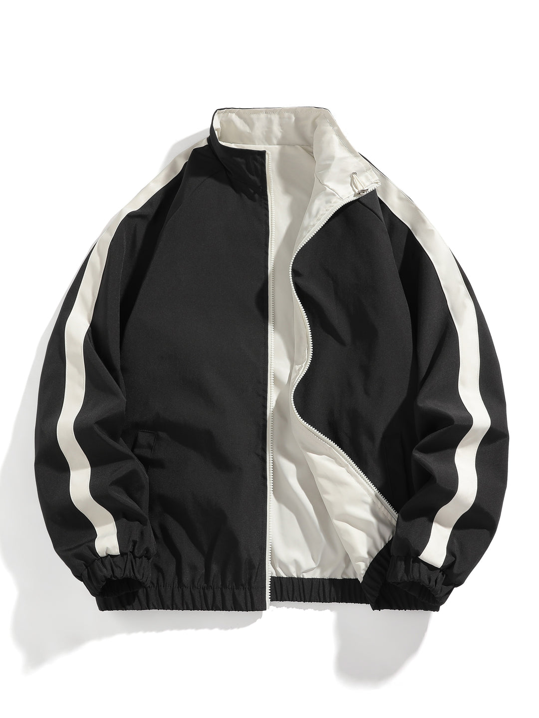 Heren Omkeerbare Jas | Stijlvol Gestreept Ontwerp | Comfortabel & Veelzijdig | Polyester