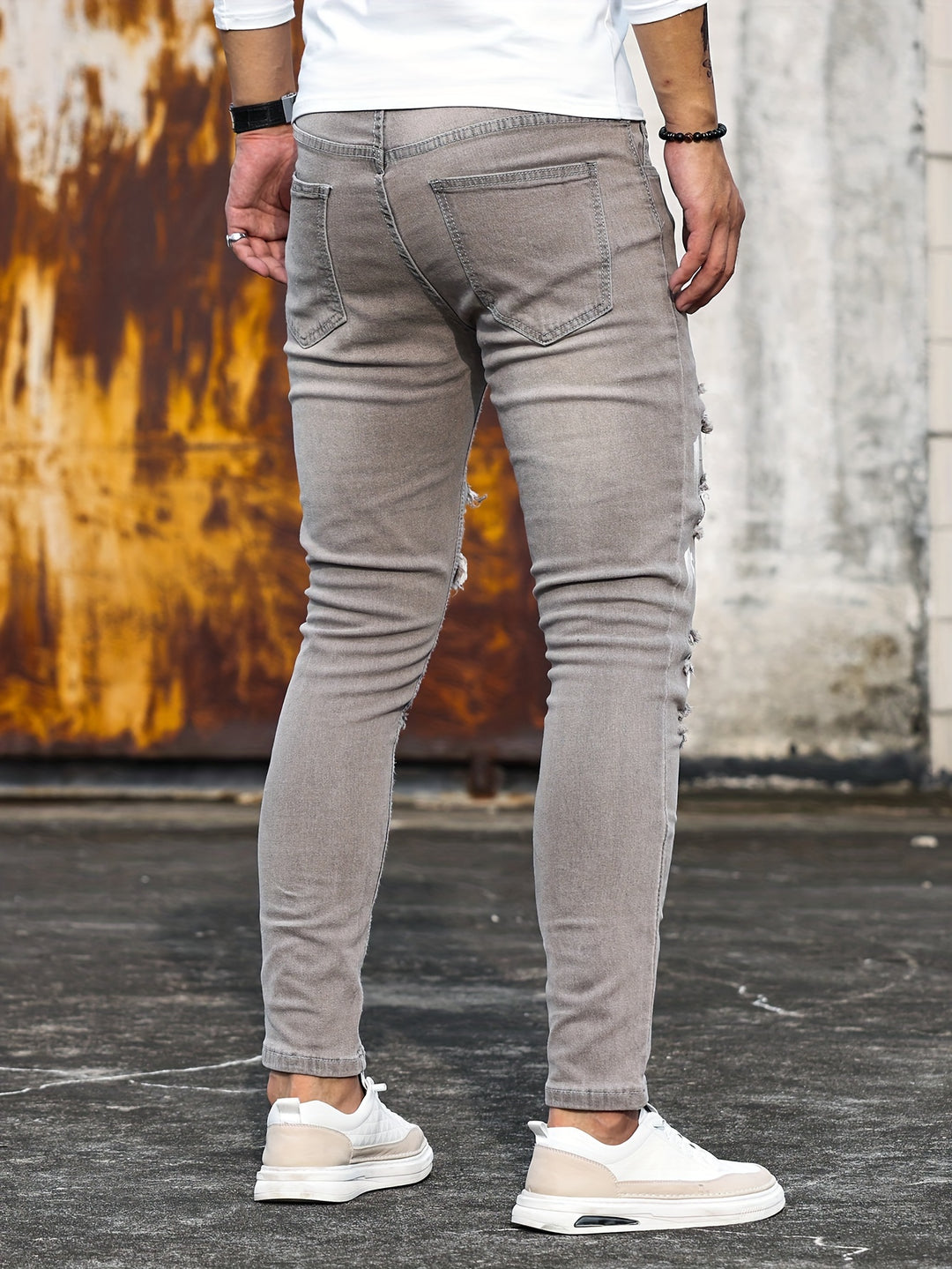 Heren Patchwork Jeans | Slanke pasvorm | Stretch Denim | Trendy stijl