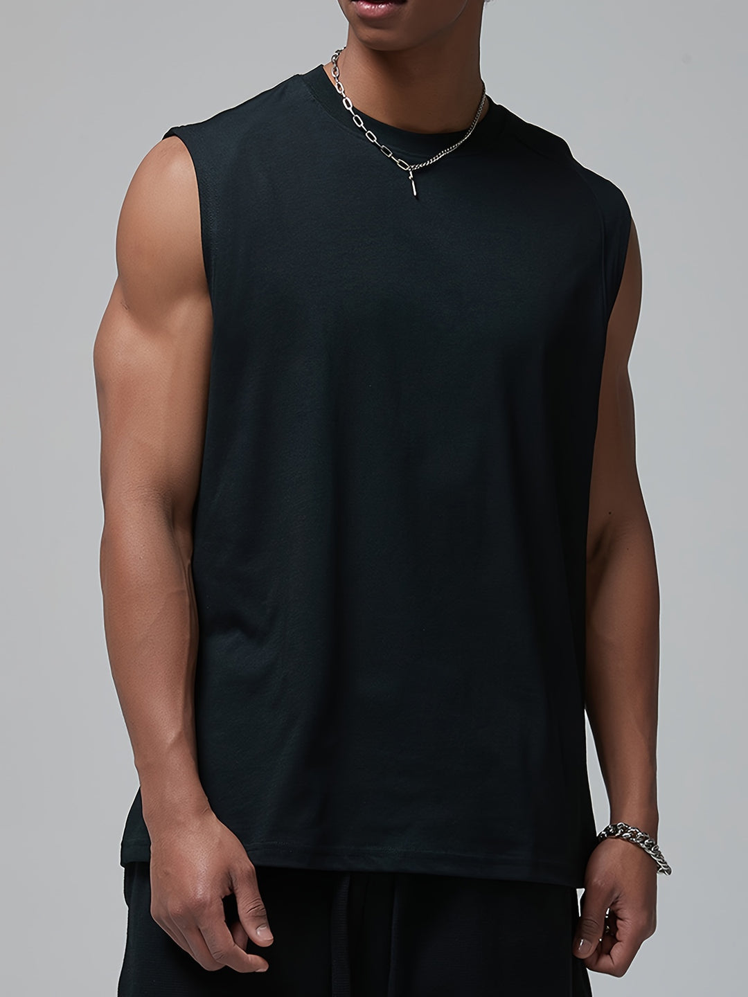 Mouwloze heren tanktop in zwart