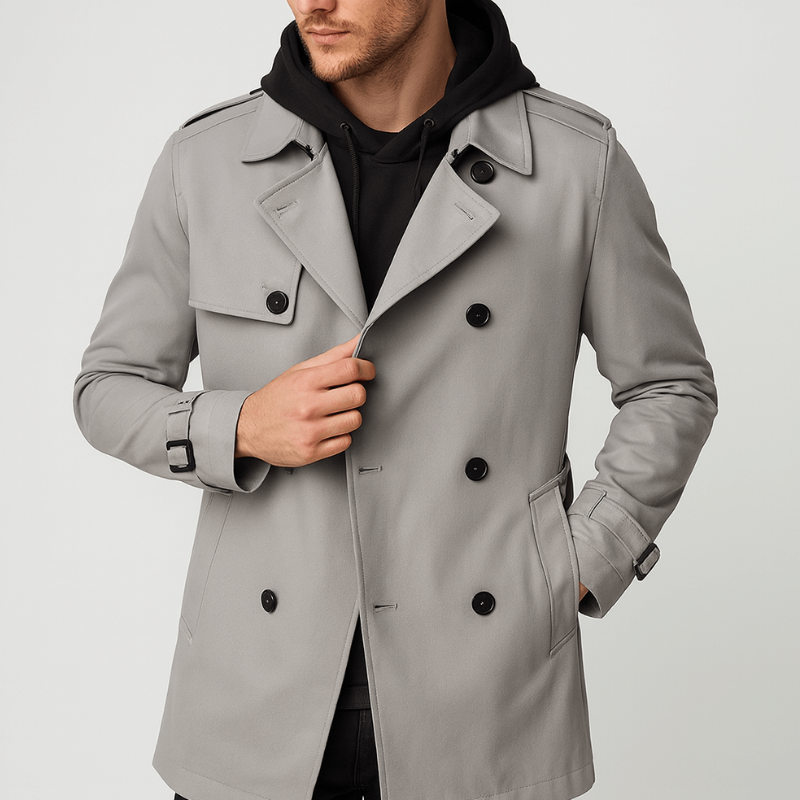 Jassen Heren | Double Breasted Trenchcoat | Stijlvolle Herfstjas