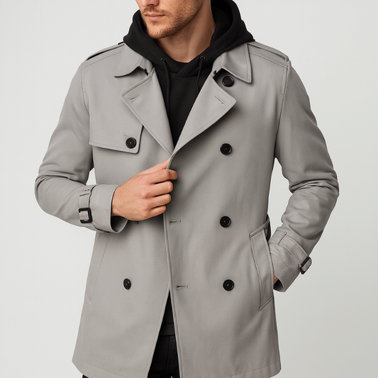 Jassen Heren | Double Breasted Trenchcoat | Stijlvolle Herfstjas