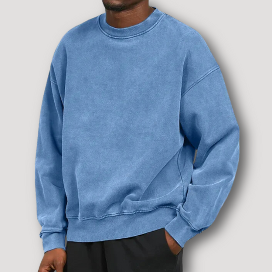 Vintage geïnspireerde Relaxed Fit Trui met Ronde Hals en Lange Mouwen voor heren | Timo