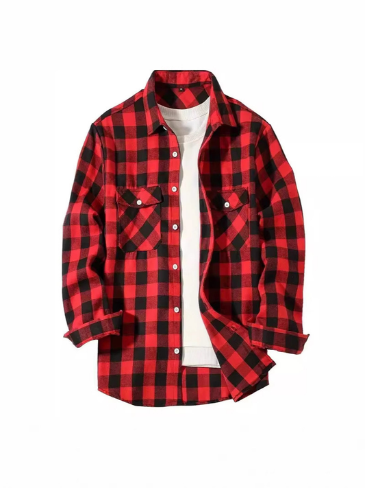 Heren Overhemd | Lange Mouw | Losse Pasvorm | Casual Kleding
