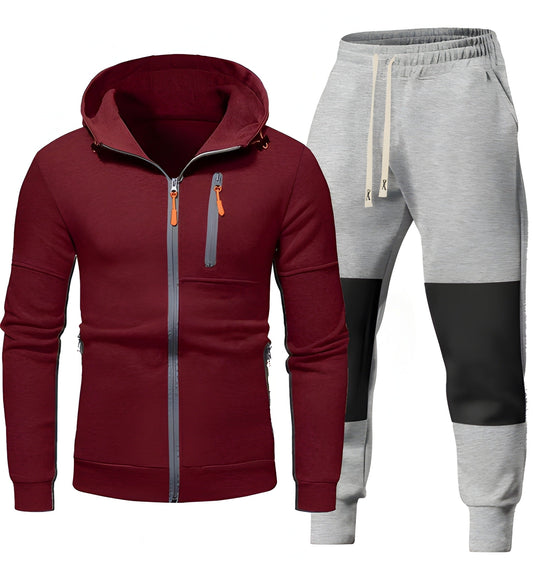 Heren Trainingspak | Sportieve Hoodie & Joggingbroek | Functionele Ritszakken | Kleding