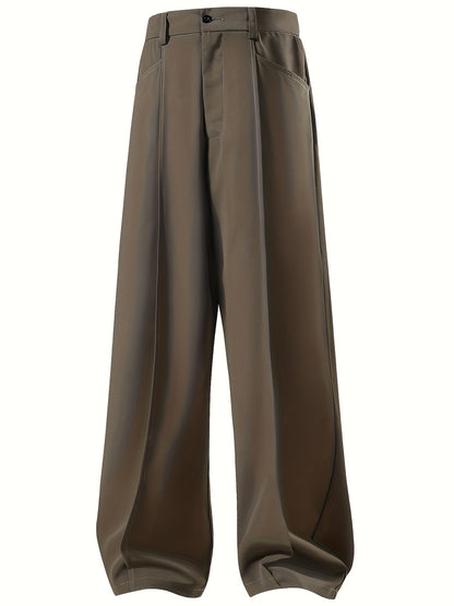 Heren Wijde Broek | Casual Loose Fit | Geplooid & Stijlvol | Perfect voor Werk & Kantoor