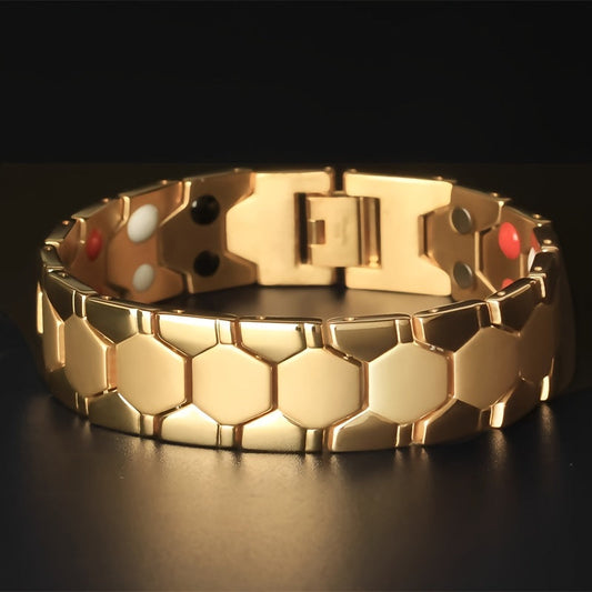 Geometrische heren armband in goud