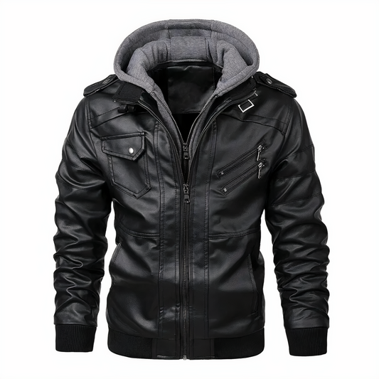 Winterjas Heren | Stijlvol & Dik | Kunstleer Hooded Tussenjas