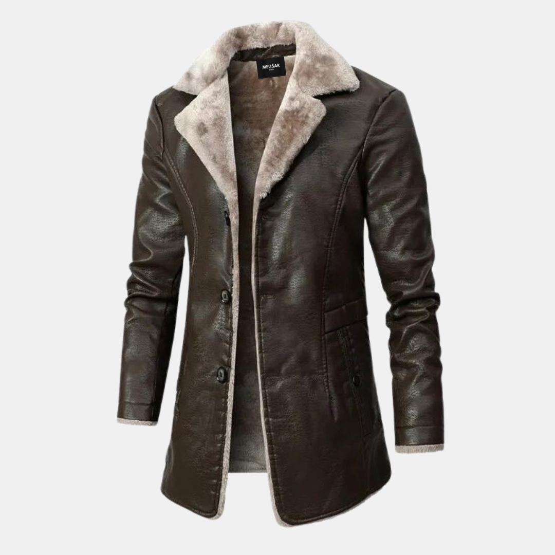 Heren jas van imitatieleer met sherpa voering van fleece voor ultieme warmte | Jace