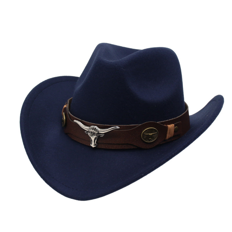 Cowboyhoed vegan leer in marine-blauw