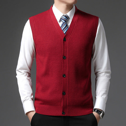 Vest Heren | Mouwloos | V-Hals Knoopsluiting | Slim Fit