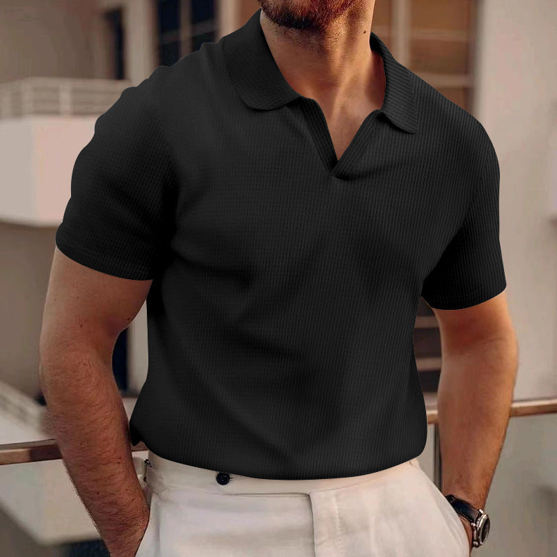 Heren Polo | Effen Kleur & Grid Textuur | Comfortabele Kraag | Ademend & Casual