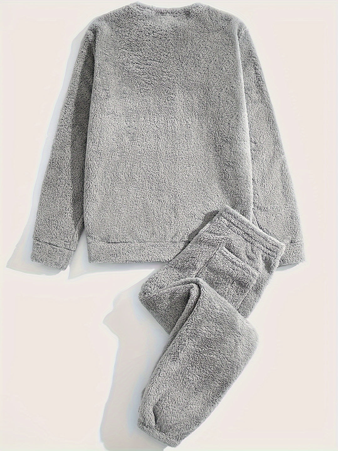 Heren Winterset | Pluche Sweatshirt & Trekkoord Broek | Warm & Comfortabel