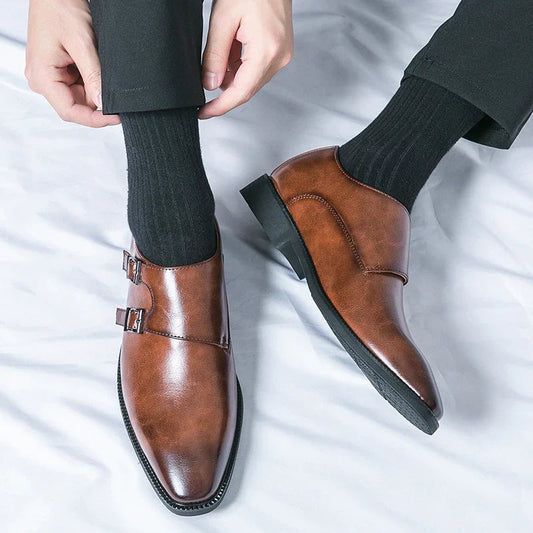 Heren Leren Schoenen | Dubbele Monkstrap | Comfort | Elegante Look