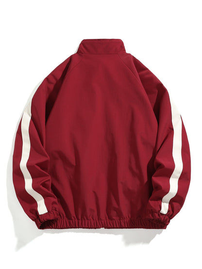 Heren Omkeerbare Jas | Stijlvol Gestreept Ontwerp | Comfortabel & Veelzijdig | Polyester
