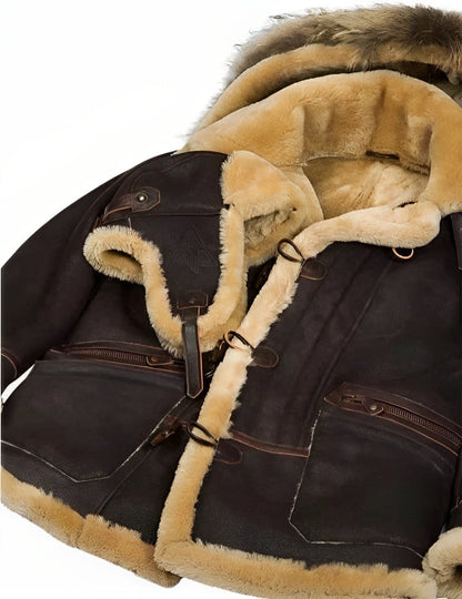 Elegante leren winterjas voor heren met ultieme warmte en tijdloze stijl | William