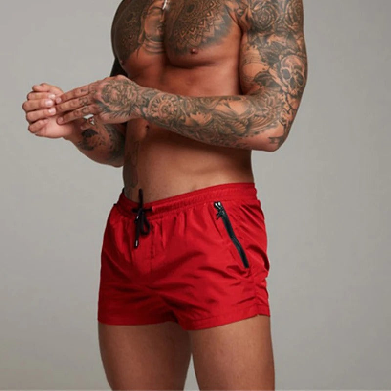 Stretch zwemshort heren in rood