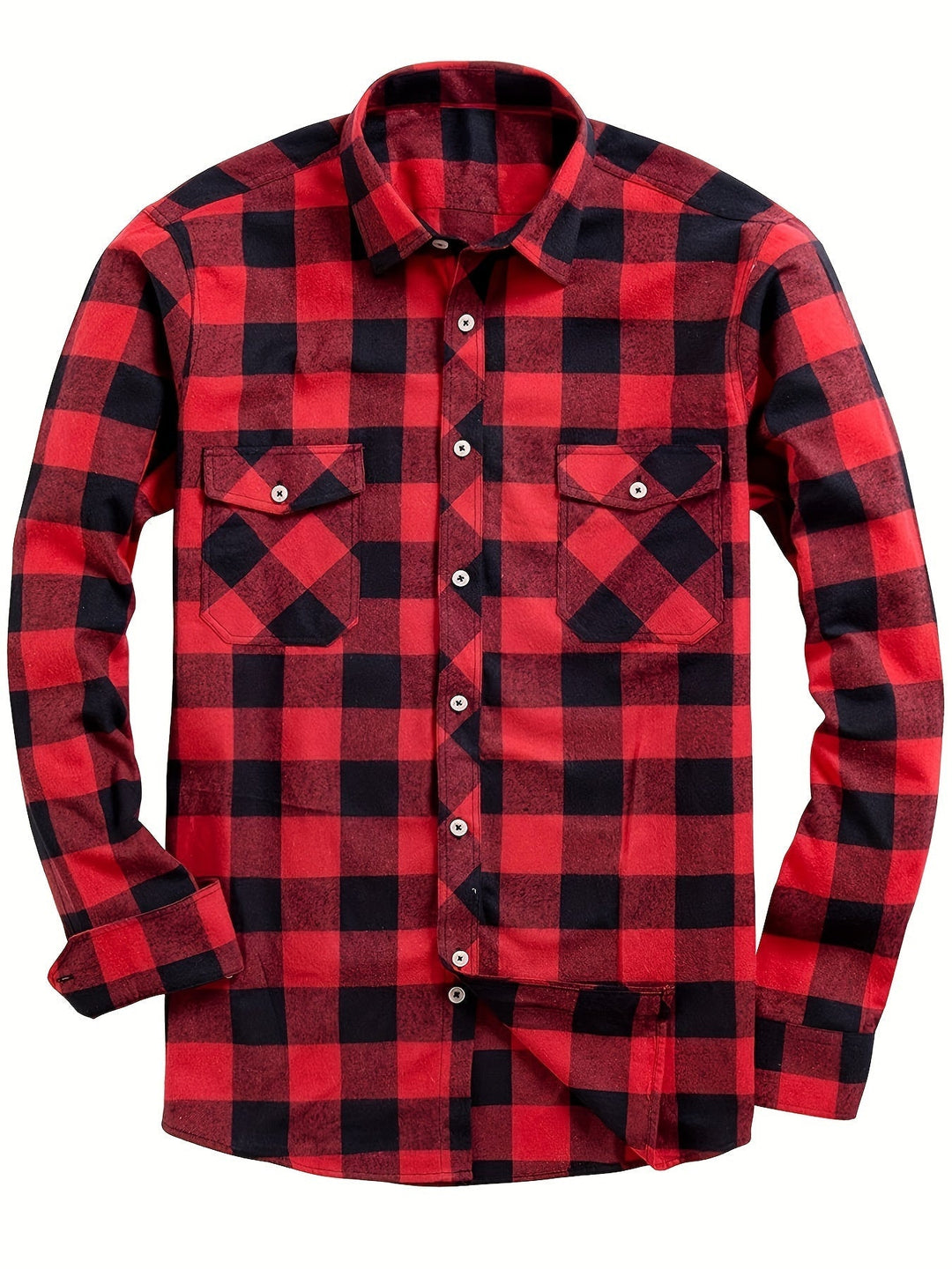 Heren Overhemd | Geruit Flanel | Dubbele Borstzak | Comfortabel Casual