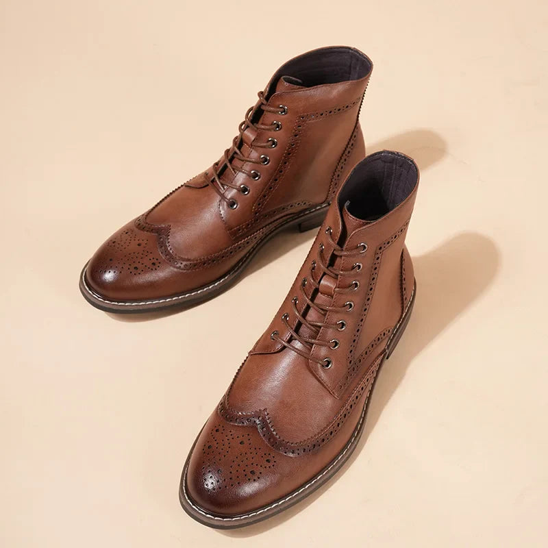 Heren | Laarzen | Italiaans Design | Hoog Model & Vetersluiting