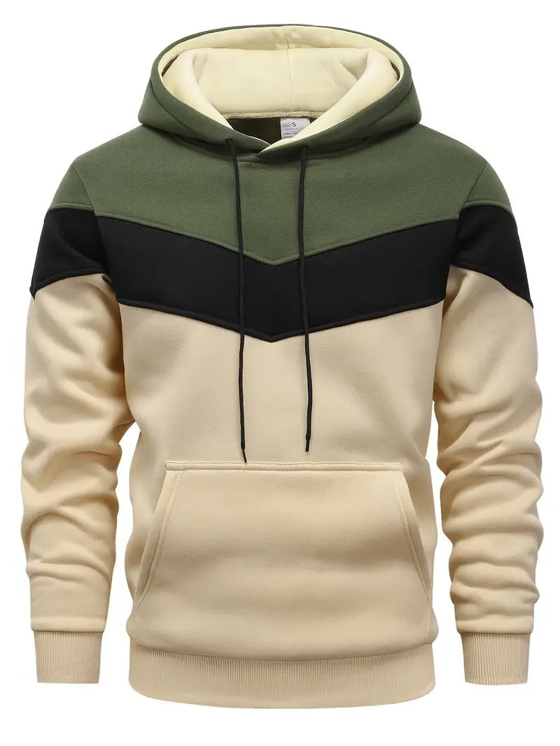 Heren Hoodie | Kleurenblok | Grafische print | Winter Streetwear