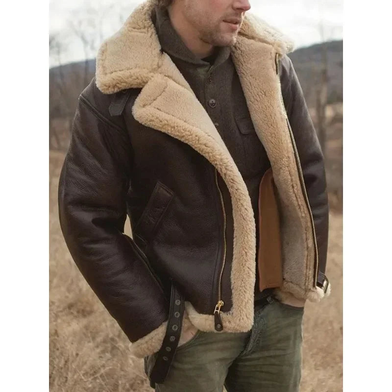 Leren Pilotenjas | Iconische & Tijdloze Stijl | Warm Sherpa Gevoerd & Duurzaam Echt Leer