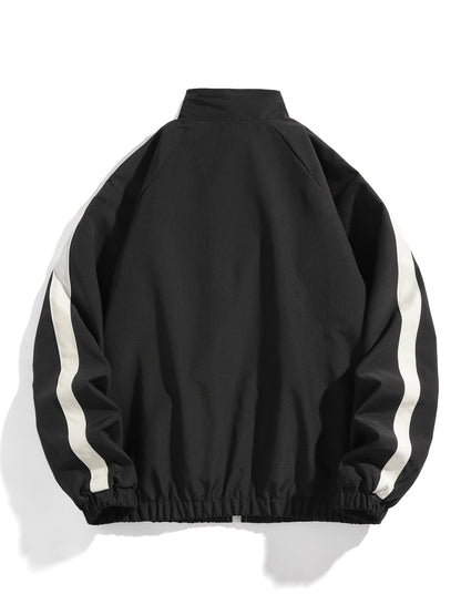 Heren Omkeerbare Jas | Stijlvol Gestreept Ontwerp | Comfortabel & Veelzijdig | Polyester
