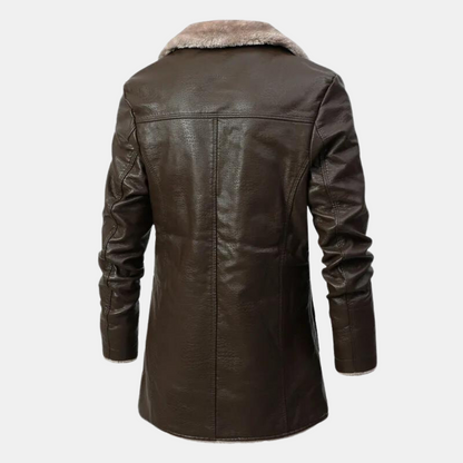 Heren jas van imitatieleer met sherpa voering van fleece voor ultieme warmte | Jace