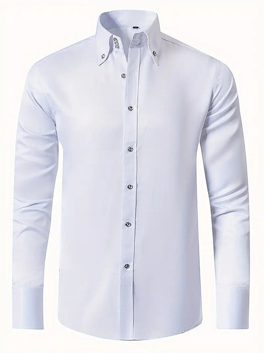 Heren Overhemd | Elegant & Zakelijk | Lange Mouwen & Knoopsluiting | Lente Kleding