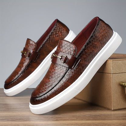 Heren Loafers | Embossed Leder | Slip-On met Gesp | Casual & Outdoor