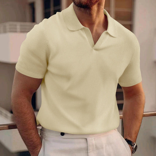 Heren Polo | Effen Kleur & Grid Textuur | Comfortabele Kraag | Ademend & Casual