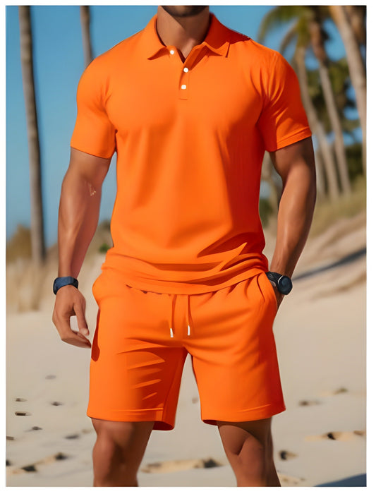 Zomer sportset heren in oranje