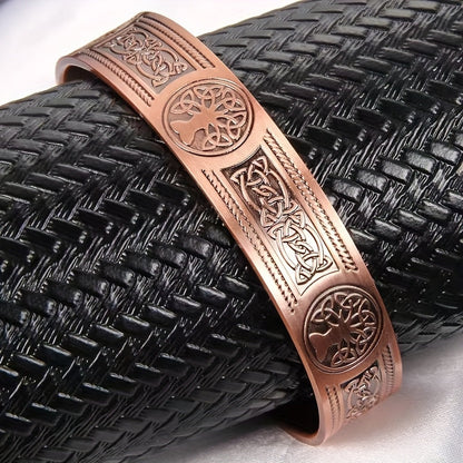 Heren Armband | Levensboomontwerp & magnetisch | Verstelbaar & symbolisch | Brons zinklegering