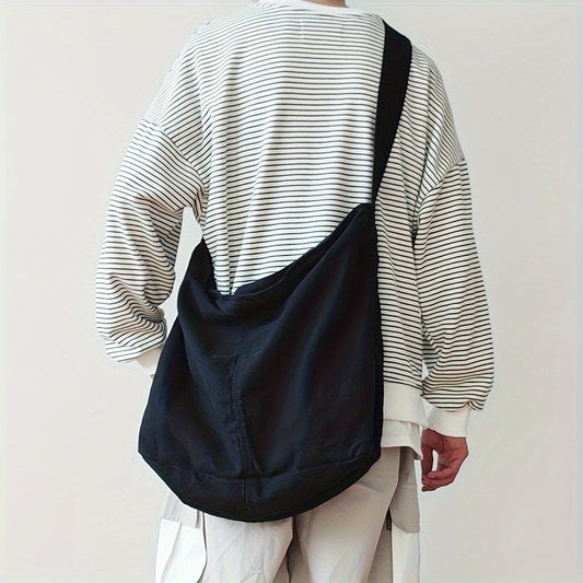 Canvas crossbody schoudertas heren in zwart
