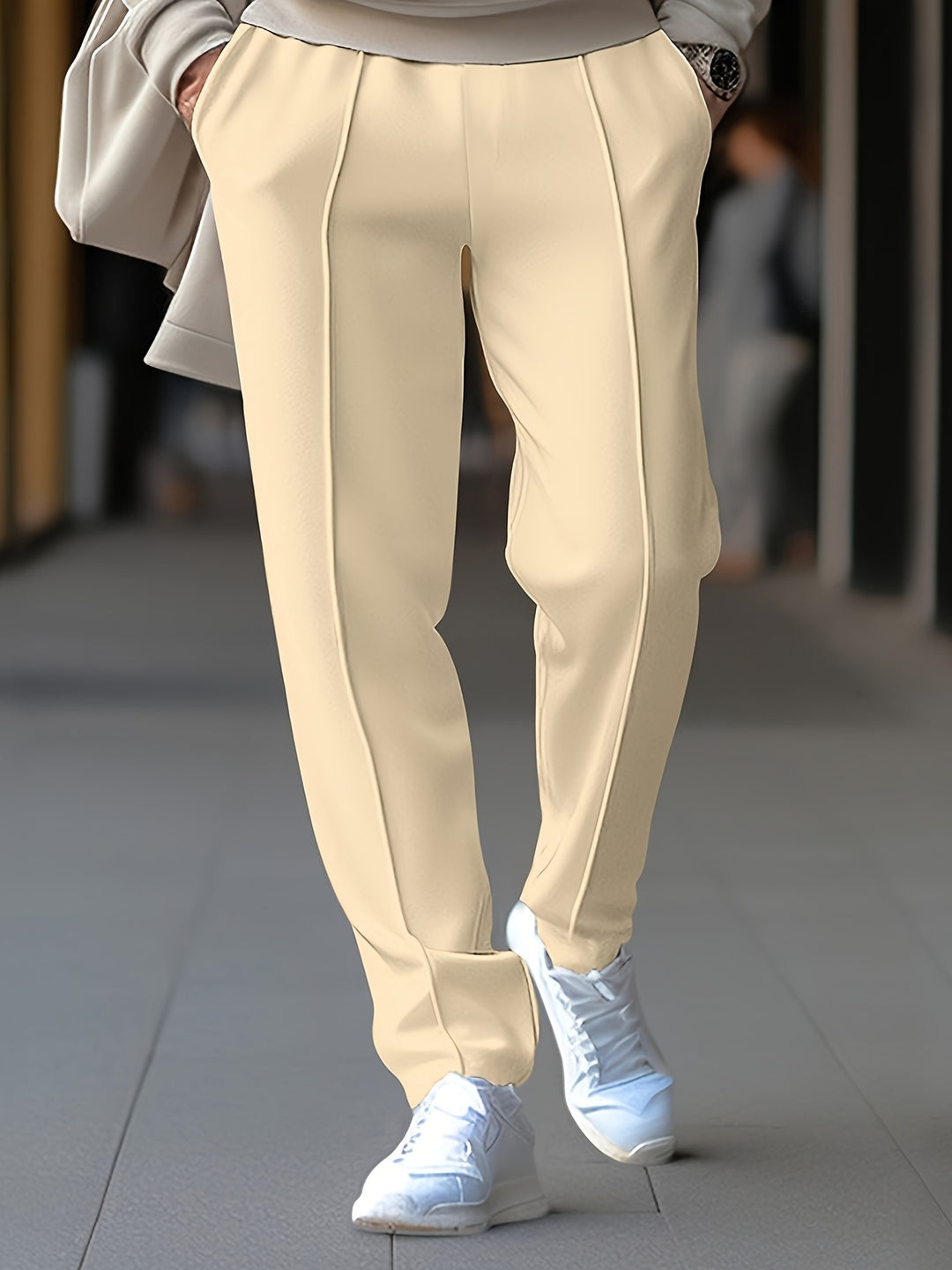 Lichte sportbroek heren in khaki