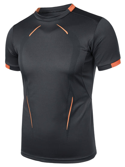 Heren Sportshirt | Kleurblokken & Slim Fit | Sneldrogend T-shirt met Ronde Hals
