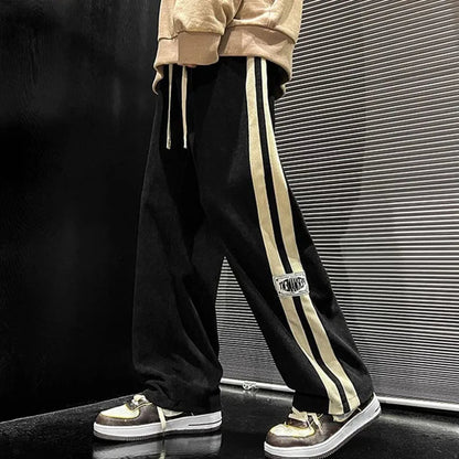 Wijde heren broek met strepen