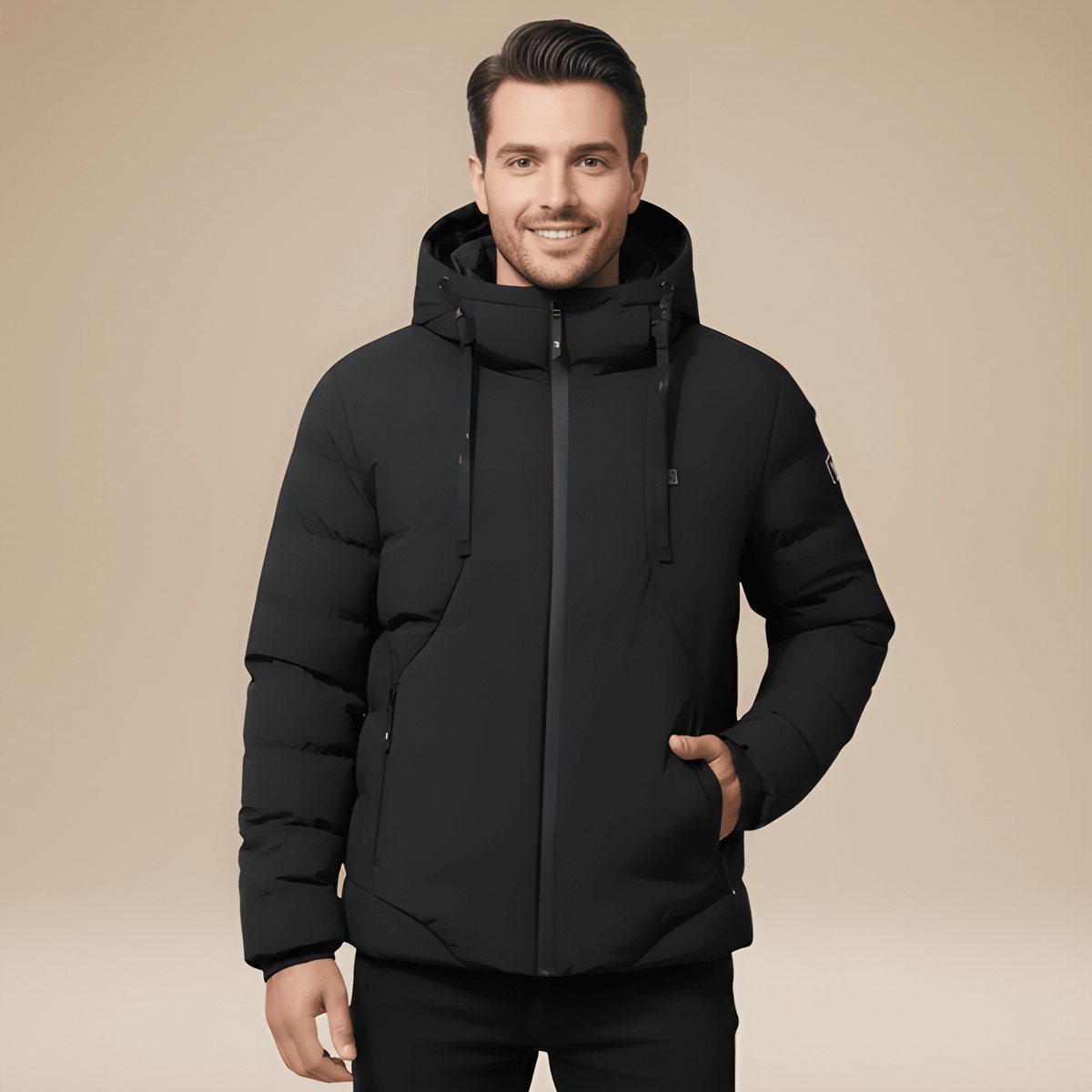 Winterjas Heren | Gevoerde Jas Met Capuchon | Winddicht & Warm