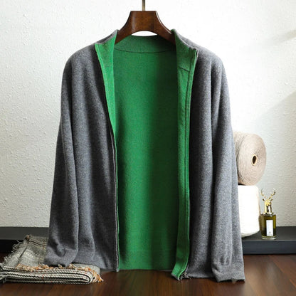 Heren Cardigan | Straight | Met Rits | Lange mouw