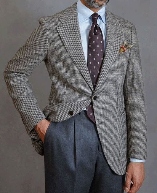 Heren blazer met motief in grijs