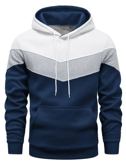 Heren Hoodie | Kleurenblok | Grafische print | Winter Streetwear