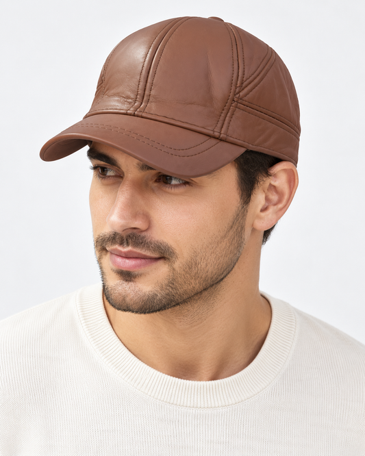 Heren Pet | Echt Leder | Met Oorkleppen & Verstelbare Strap | Winddicht