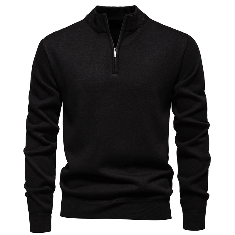 Moderne en stijlvolle Half-Zip Trui voor heren met warme fleece en opstaande kraag | Finn