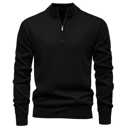Moderne en stijlvolle Half-Zip Trui voor heren met warme fleece en opstaande kraag | Finn