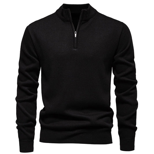Moderne en stijlvolle Half-Zip Trui voor heren met warme fleece en opstaande kraag | Finn