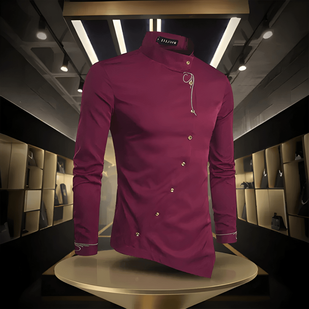Heren Overhemd | Lange Mouwen & Geborduurde Details | Casual kleding