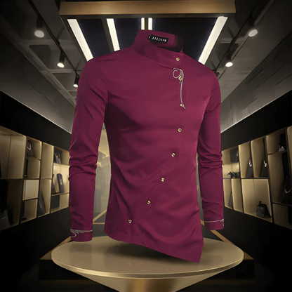 Heren Overhemd | Lange Mouwen & Geborduurde Details | Casual kleding