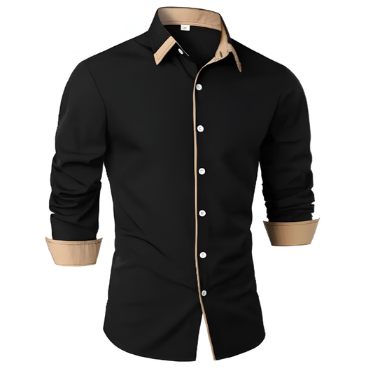 Overhemd Heren | Contrasterende Kraag | Stijlvolle Gelegenheden | Elegant Kleding