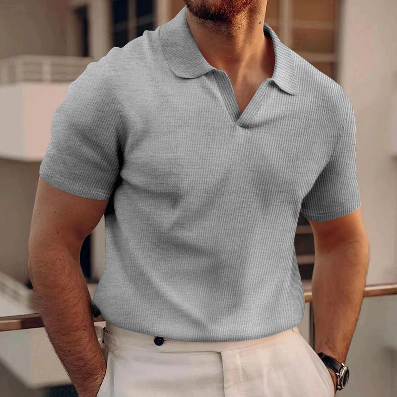 Heren Polo | Effen Kleur & Grid Textuur | Comfortabele Kraag | Ademend & Casual