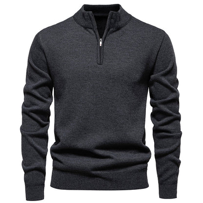 Moderne en stijlvolle Half-Zip Trui voor heren met warme fleece en opstaande kraag | Finn