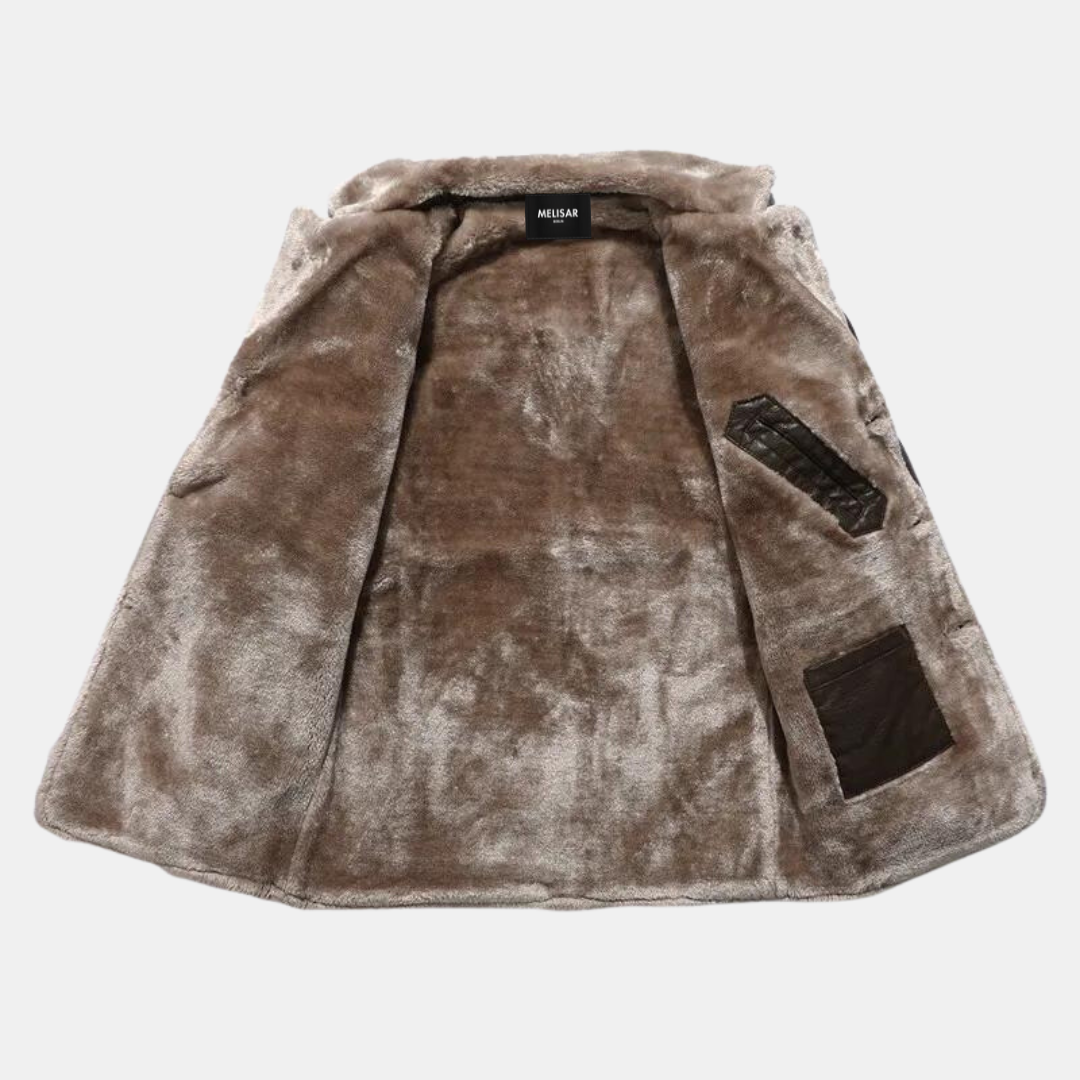 Heren jas van imitatieleer met sherpa voering van fleece voor ultieme warmte | Jace