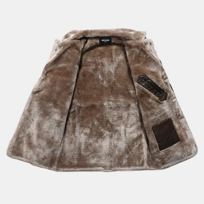 Heren jas van imitatieleer met sherpa voering van fleece voor ultieme warmte | Jace
